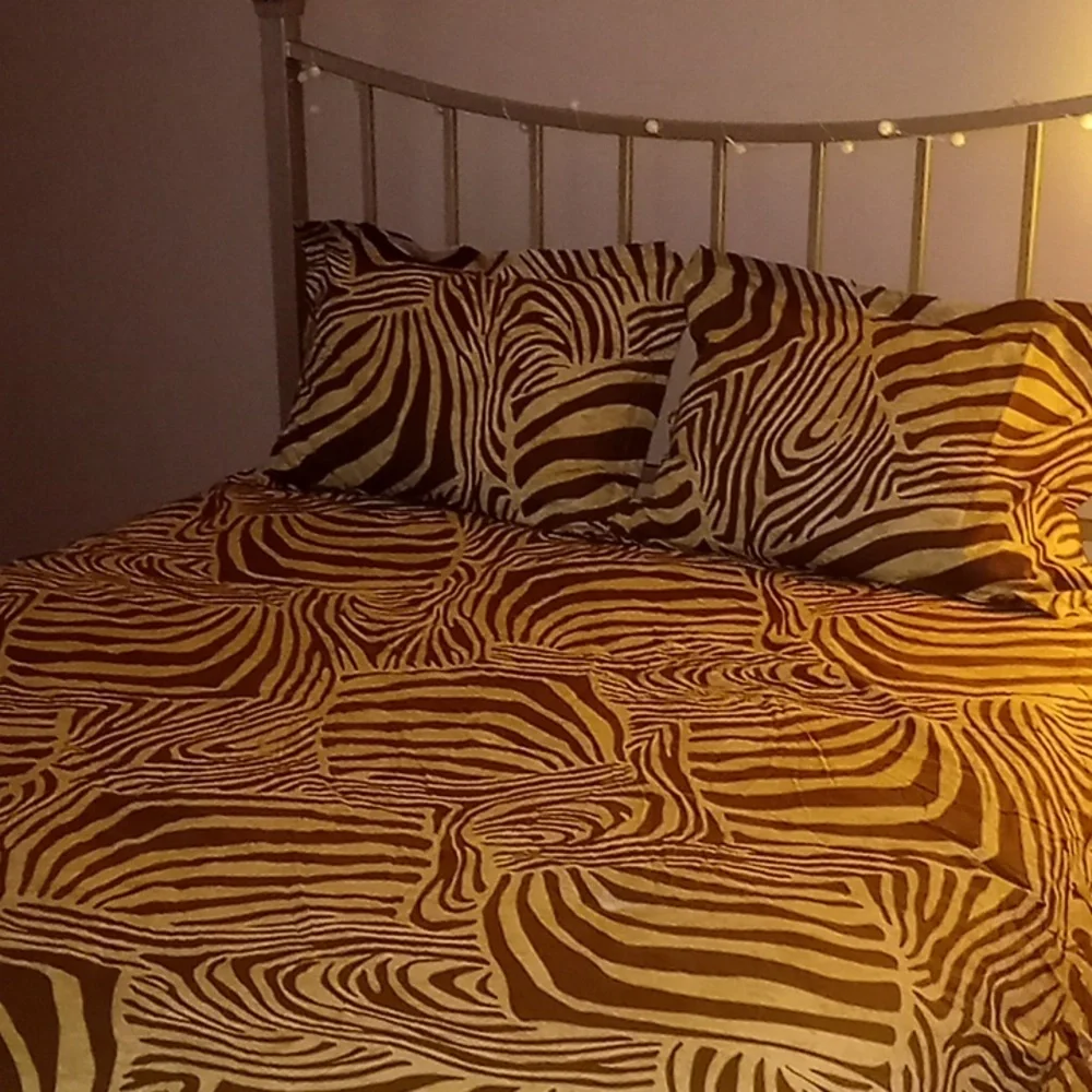 Ralph Lauren Zebra Safari Reversible Jungle Animal Print Comforter Set Sz. Queen